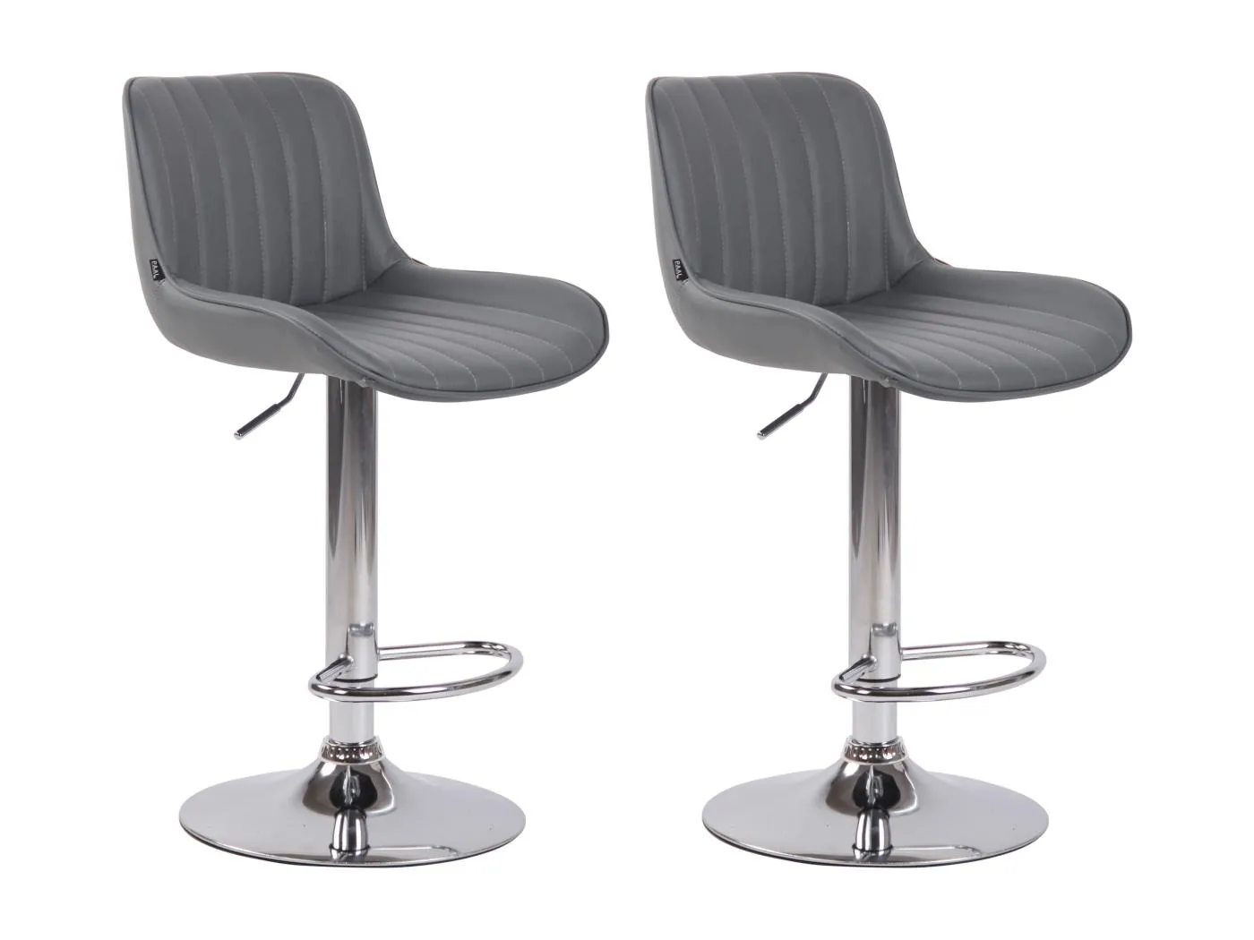 2er Set Barhocker - Kunstleder & Metall - grau - Lentini