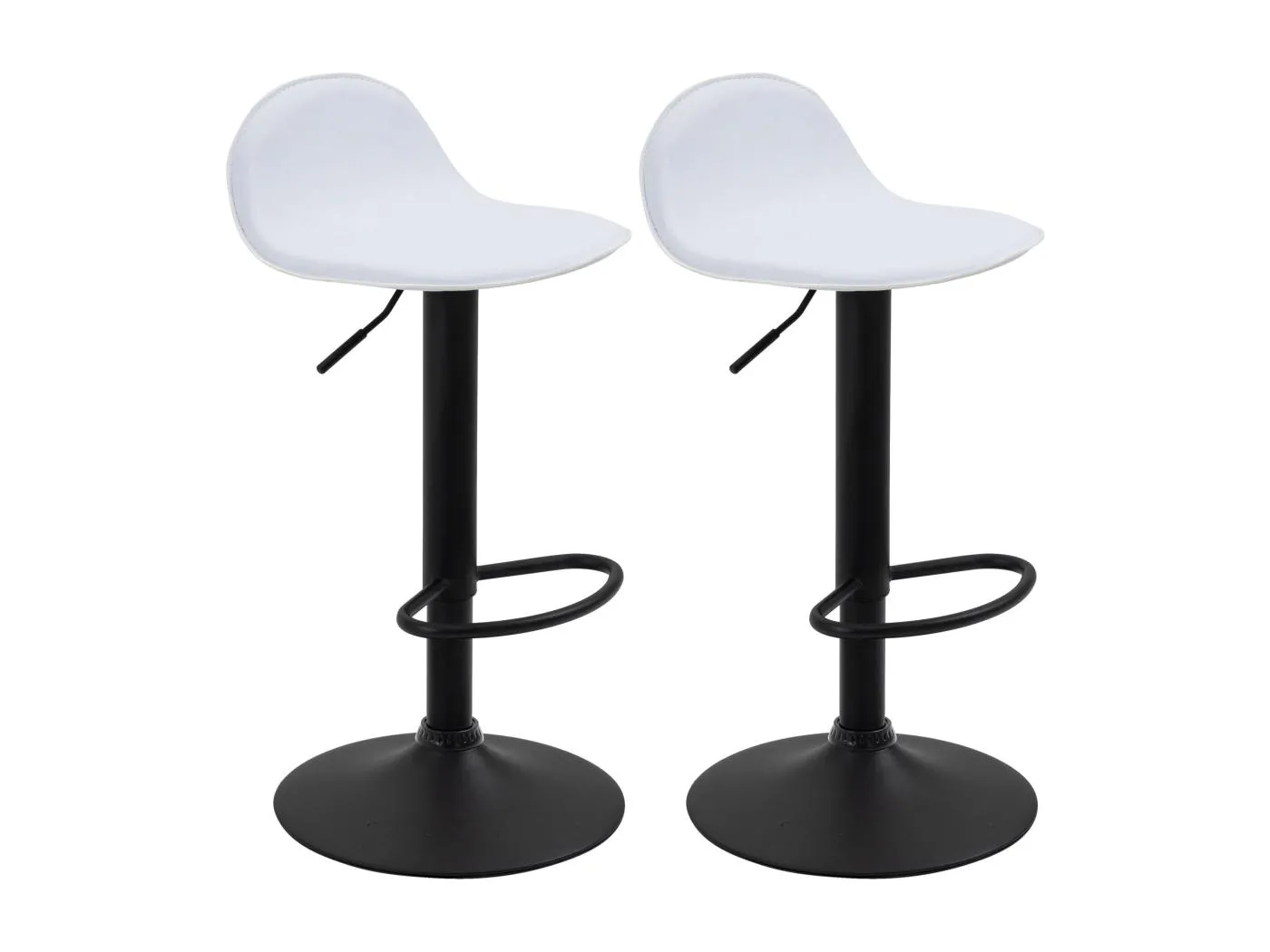 2er Set Barhocker - Kunstleder & Metall - weiß - Lana V2