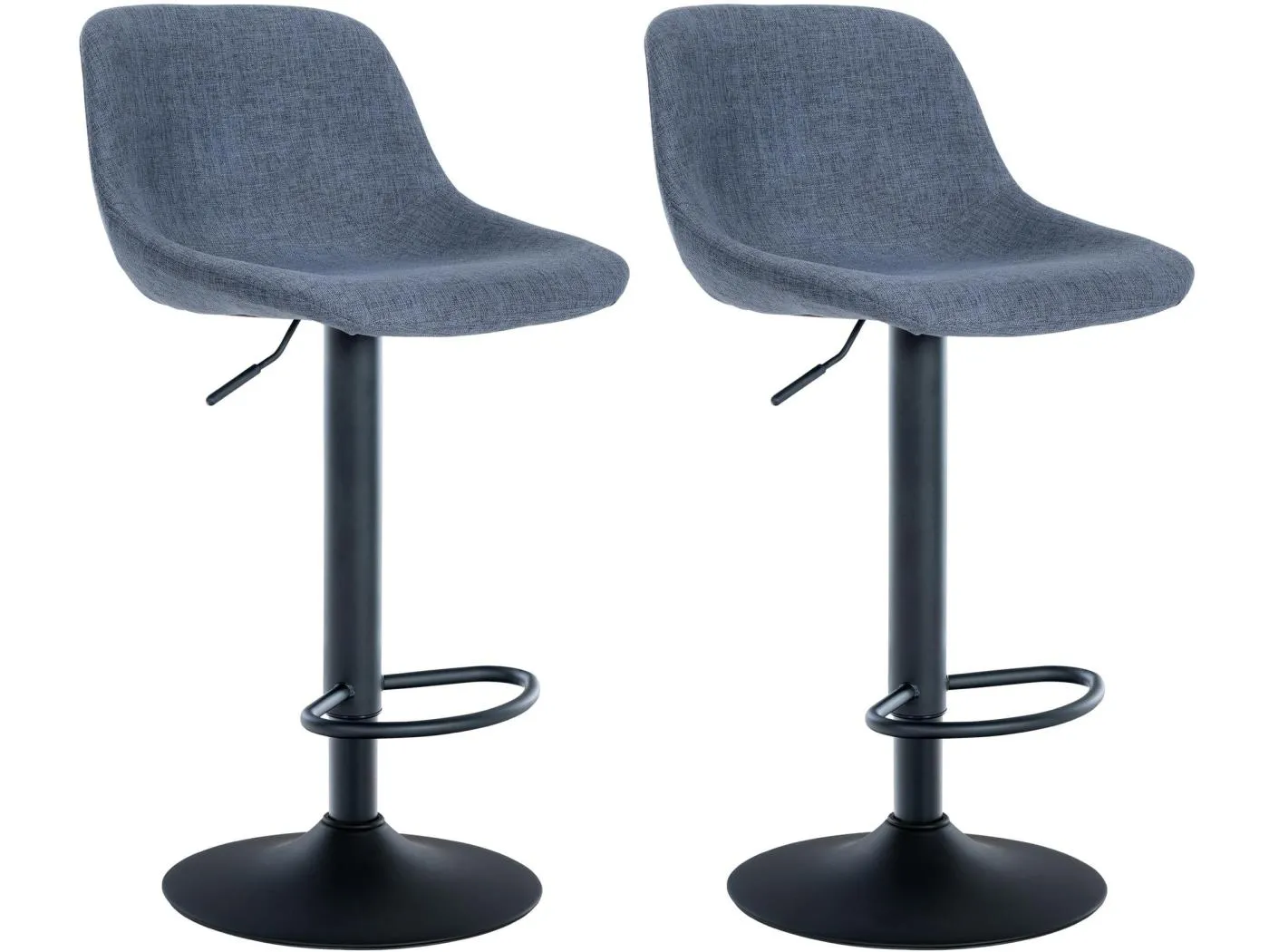 2er Set Barhocker - Stoff - blau - Loft