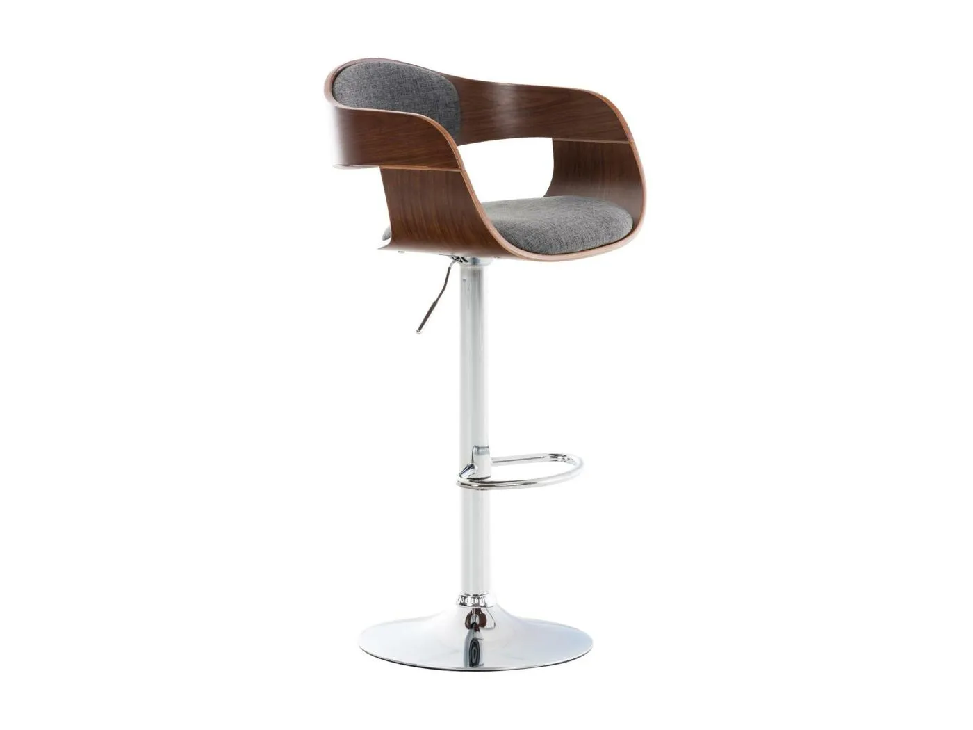 Barhocker - Stoff - walnuss/hellgrau - Kingston