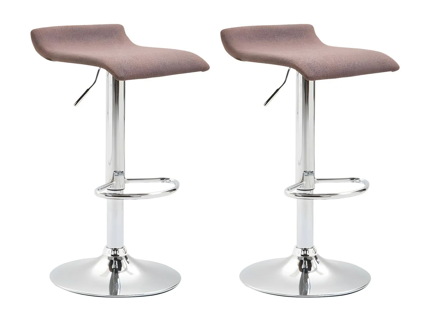 2er Set Barhocker - Stoff & antik-hell - braun - Dyn V2