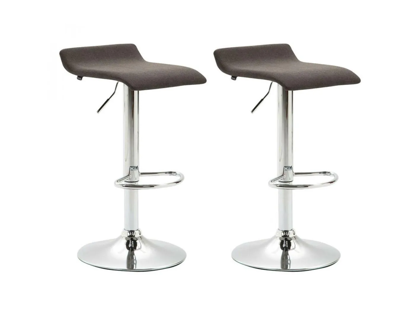 2er Set Barhocker - Stoff & antik-hell - dunkelgrau - Dyn V2