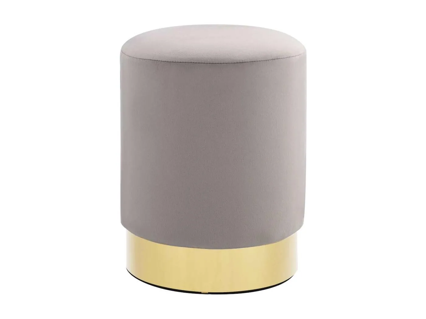 Hocker Hellgrau und Golden Samt 28 x 36 cm