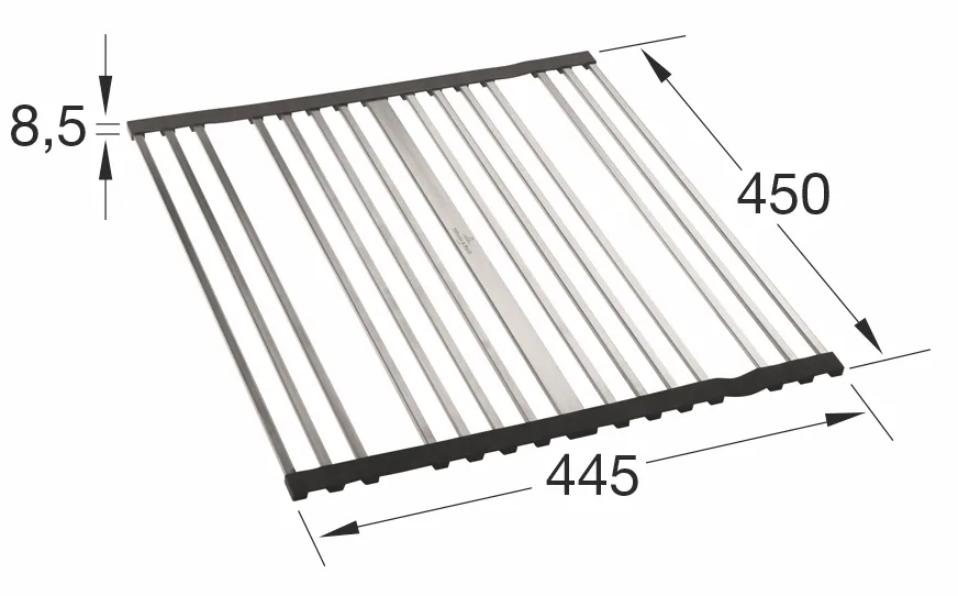 Rollrost Zubehör 9K0800, 147 x 463 mm, aus Edelstahl, Edelstahl