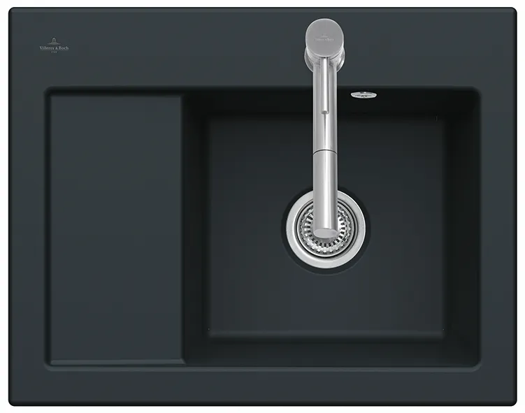 Villeroy & Boch Einbau-Küchenspülbecken „Subway“ 45 Compact 650 × 510 × 220 mm, für Becken links in Crema