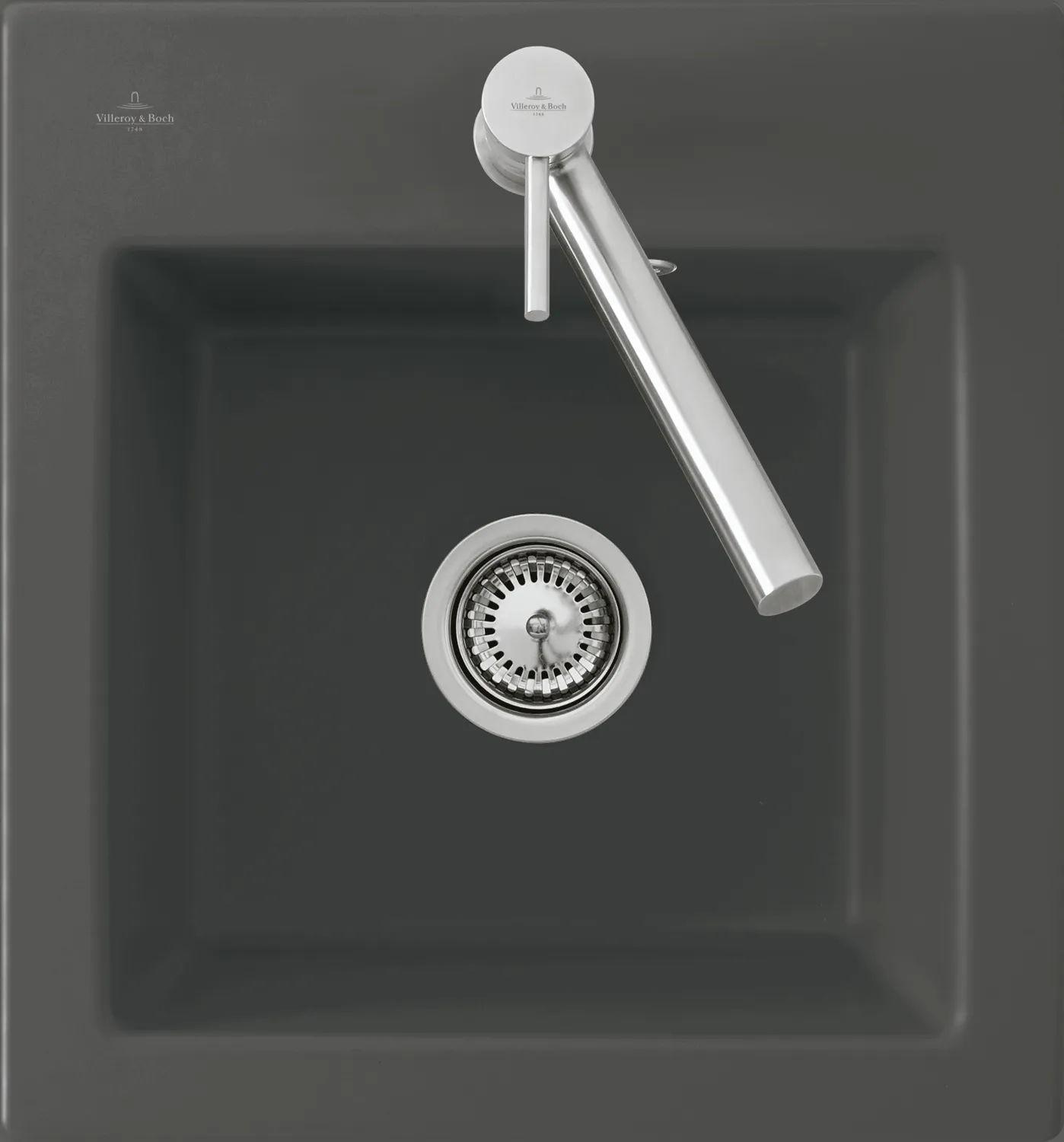 Villeroy & Boch flächenbündiges Küchenspülbecken „Subway“ 45 XS flat 440 × 475 × 220 mm, für Becken mittig in Ivory