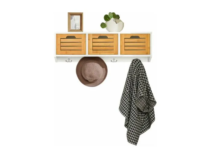 Wandgarderobe FHK19-WN 80 x 25 x 20 cm Natur