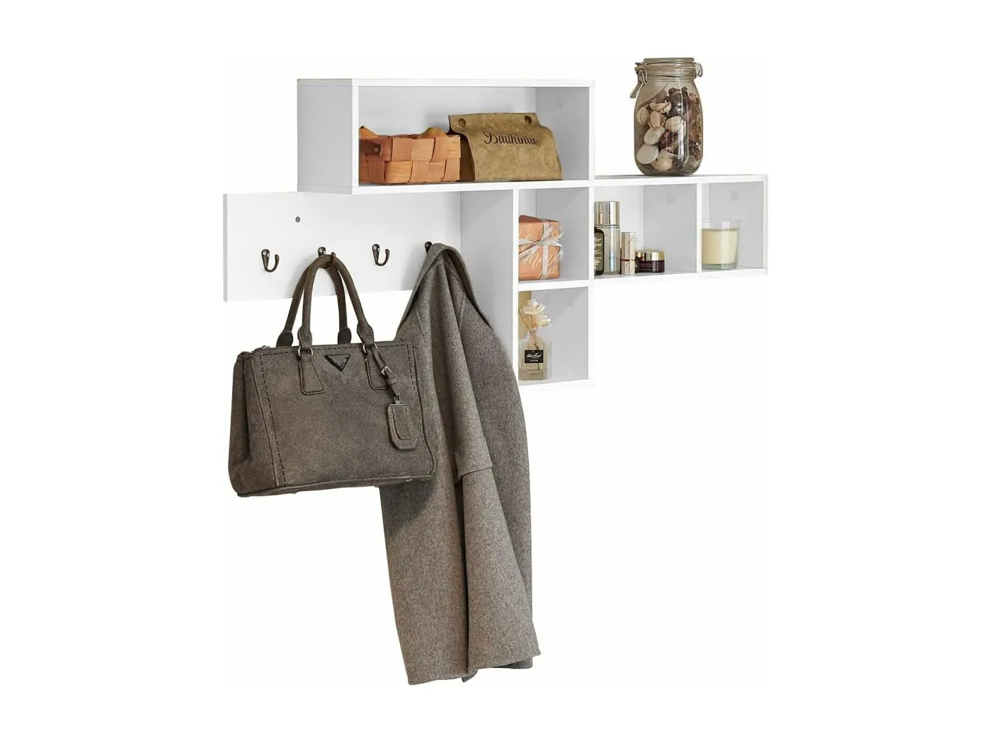 Wandgarderobe FHK17-W 110 x 53 x 15 cm Weiß