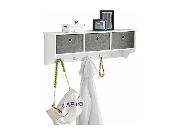 Wandgarderobe FRG282-W 100 x 30 x 20 cm Weiß