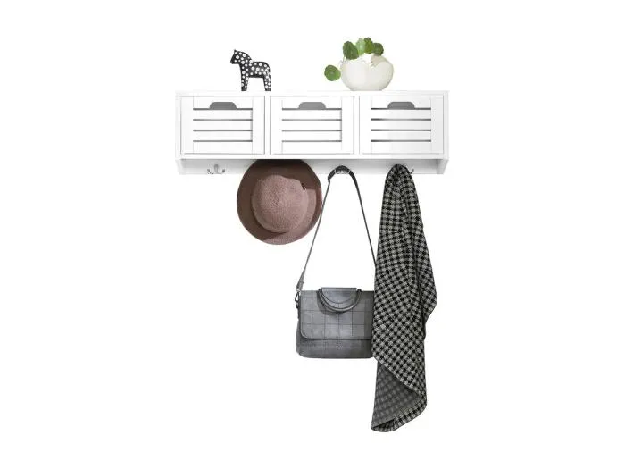 Wandgarderobe FHK19-W 80 x 25 x 20 cm Weiß