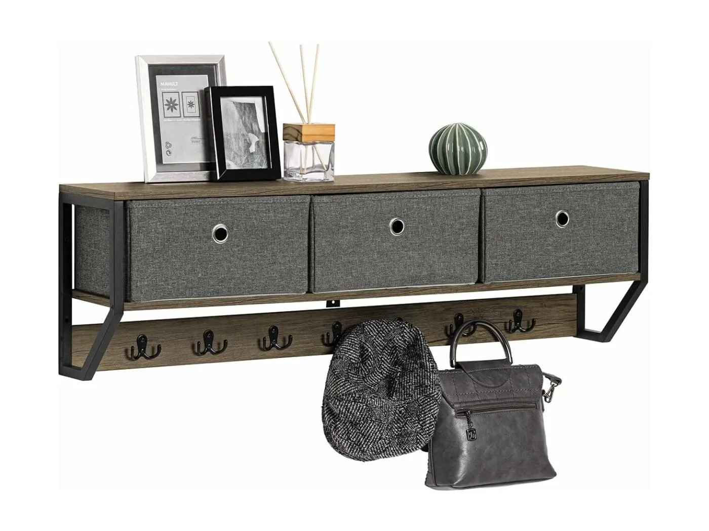 Wandgarderobe FHK26-N 100 x 30 x 20 cm Braun