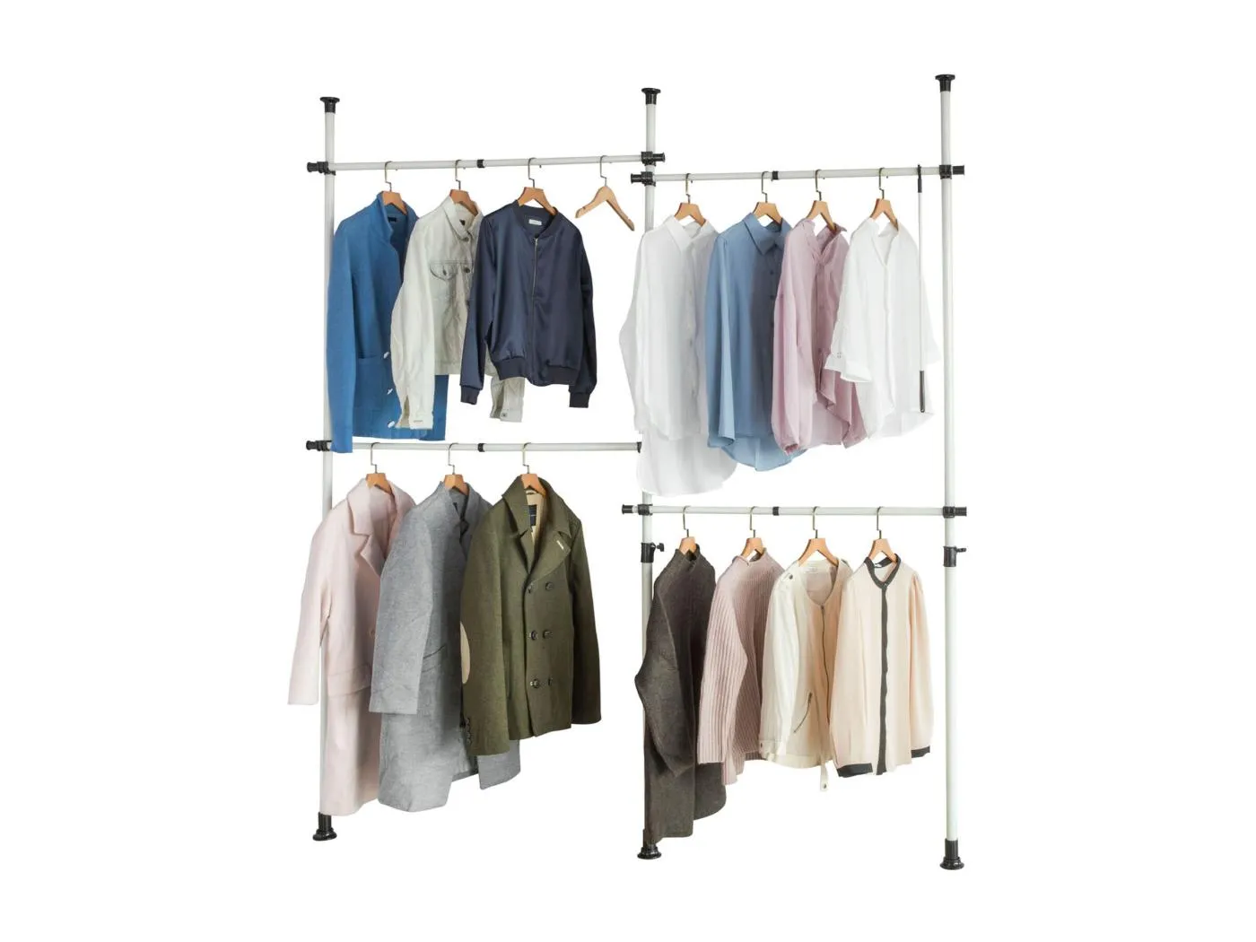 Teleskop Garderoben System KLS03 226 x 285 x 3 cm Weiß