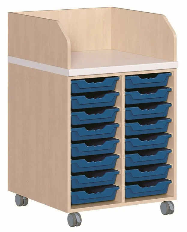 Fahrbare Wickelkommode mit 16 ErgoTray Boxen